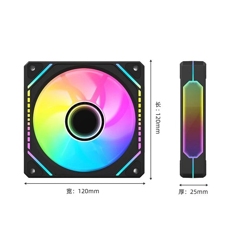 COOLMOON Prism Block Wireless ARGB 120mm PWM fan Forward Black