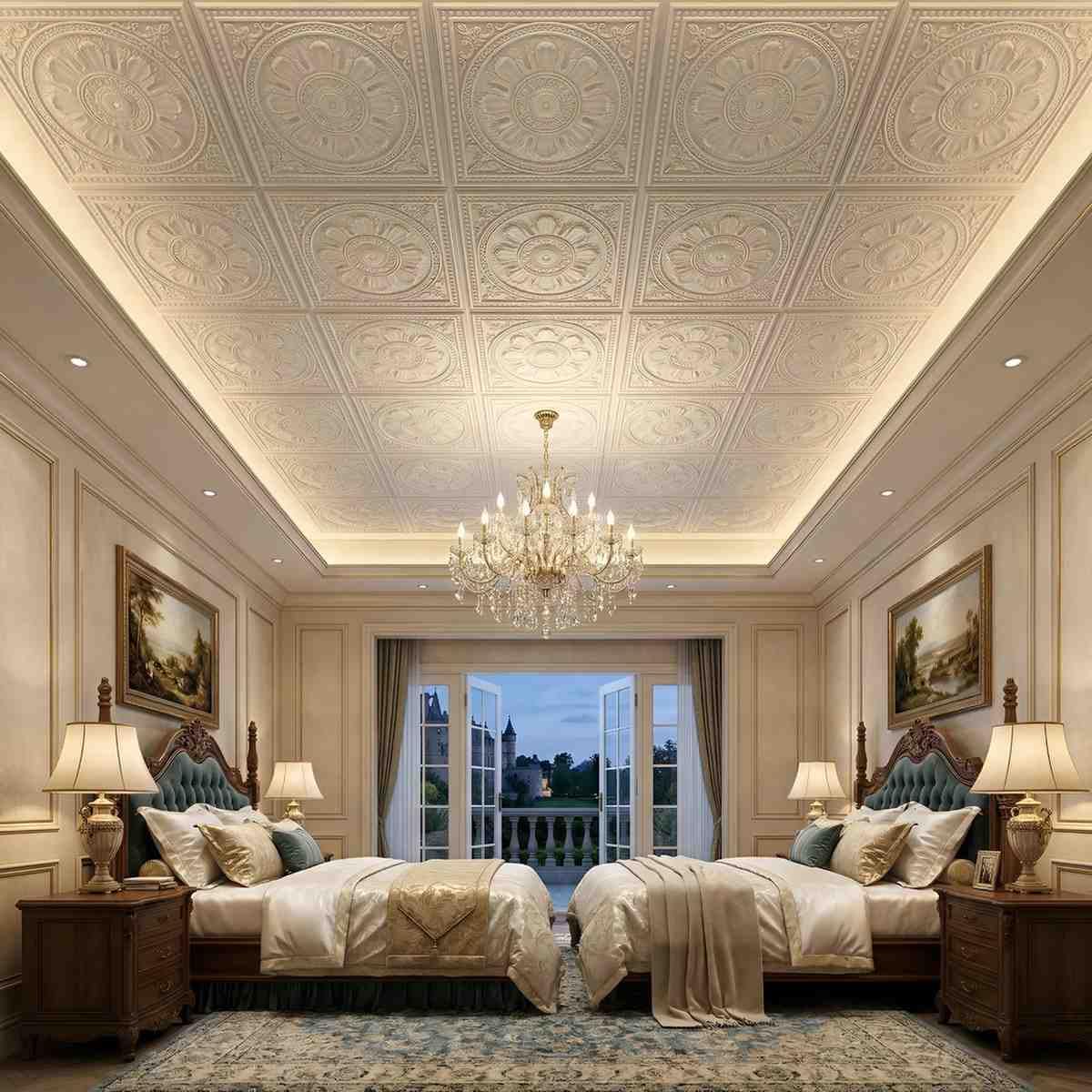 Modern PVC False Ceiling 60x60 cm - Orante Design | Metallic Coffee