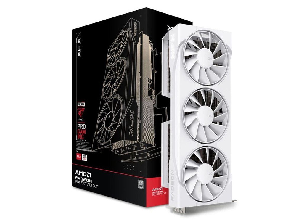 XFX Swift AMD Radeon RX 9070 XT White Triple Fan Gaming Edition 16GB Graphics Card