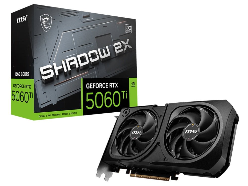 MSI GeForce Shadow 2X OC Plus RTX 5060 Ti 16GB GDDR7 Graphics Card