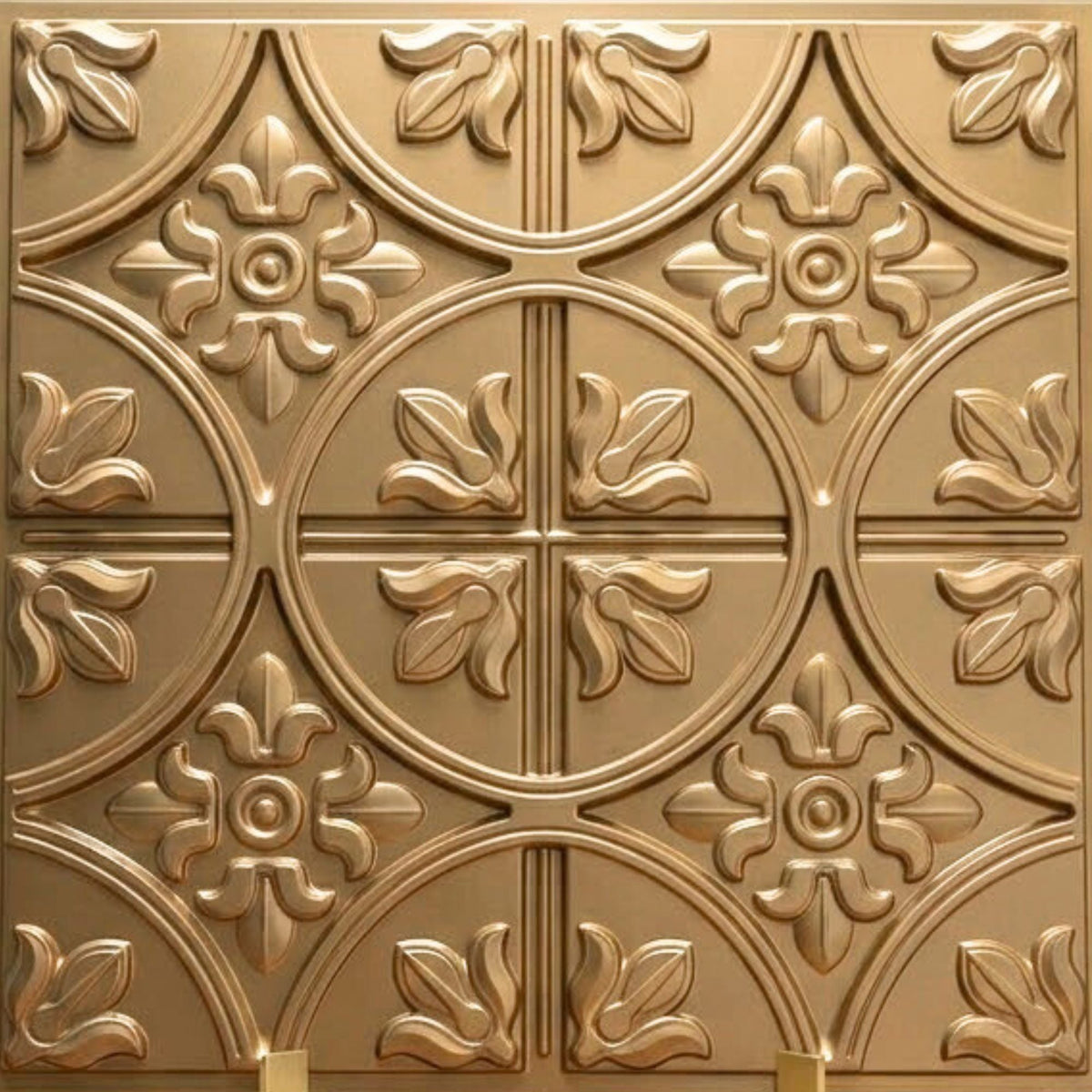 Modern PVC False Ceiling - 60x60 cm Ornamental Design Champagne Gold