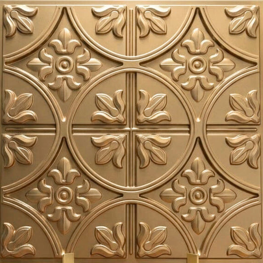 Modern PVC False Ceiling - 60x60 cm Ornamental Design Champagne Gold