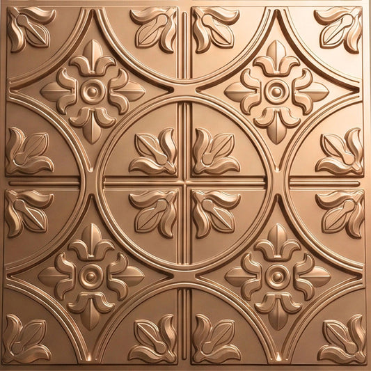 Modern PVC False Ceiling - 60x60 cm Ornamental Design Metallic Coffee