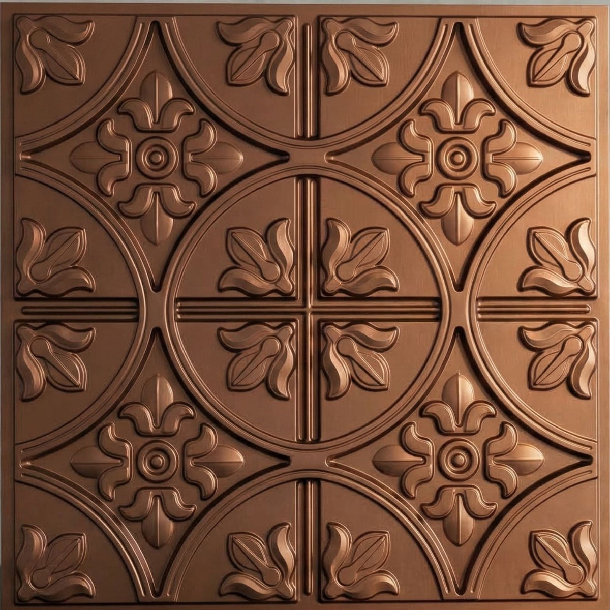 Modern PVC False Ceiling - 60x60 cm Ornamental Design Red Copper