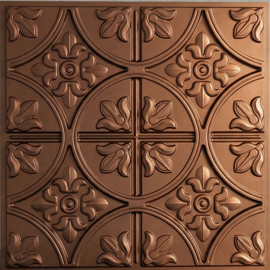 Modern PVC False Ceiling - 60x60 cm Ornamental Design Red Copper