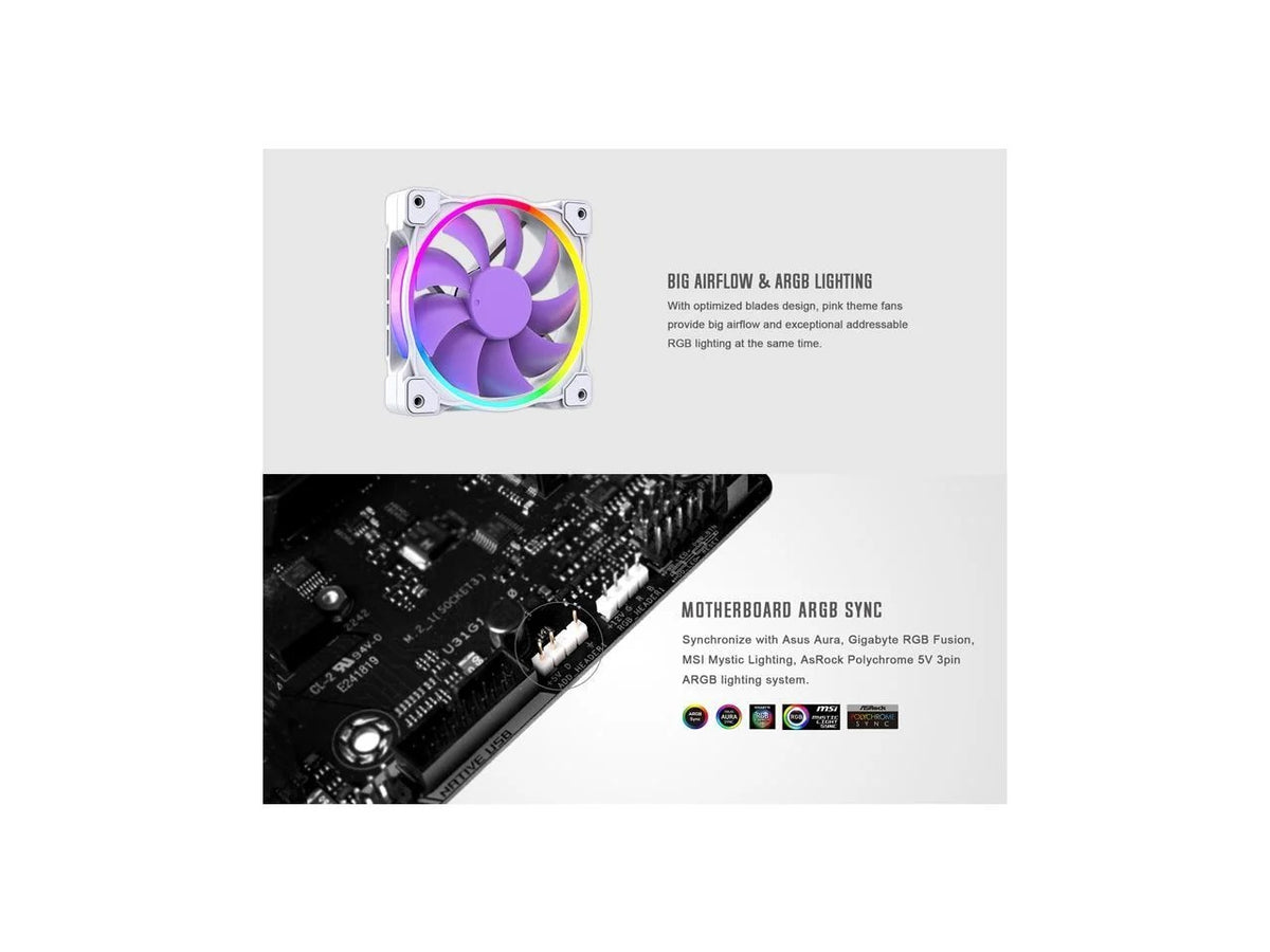 ID-COOLING ZF Series 120mm Purple Addressable RGB LED Fan