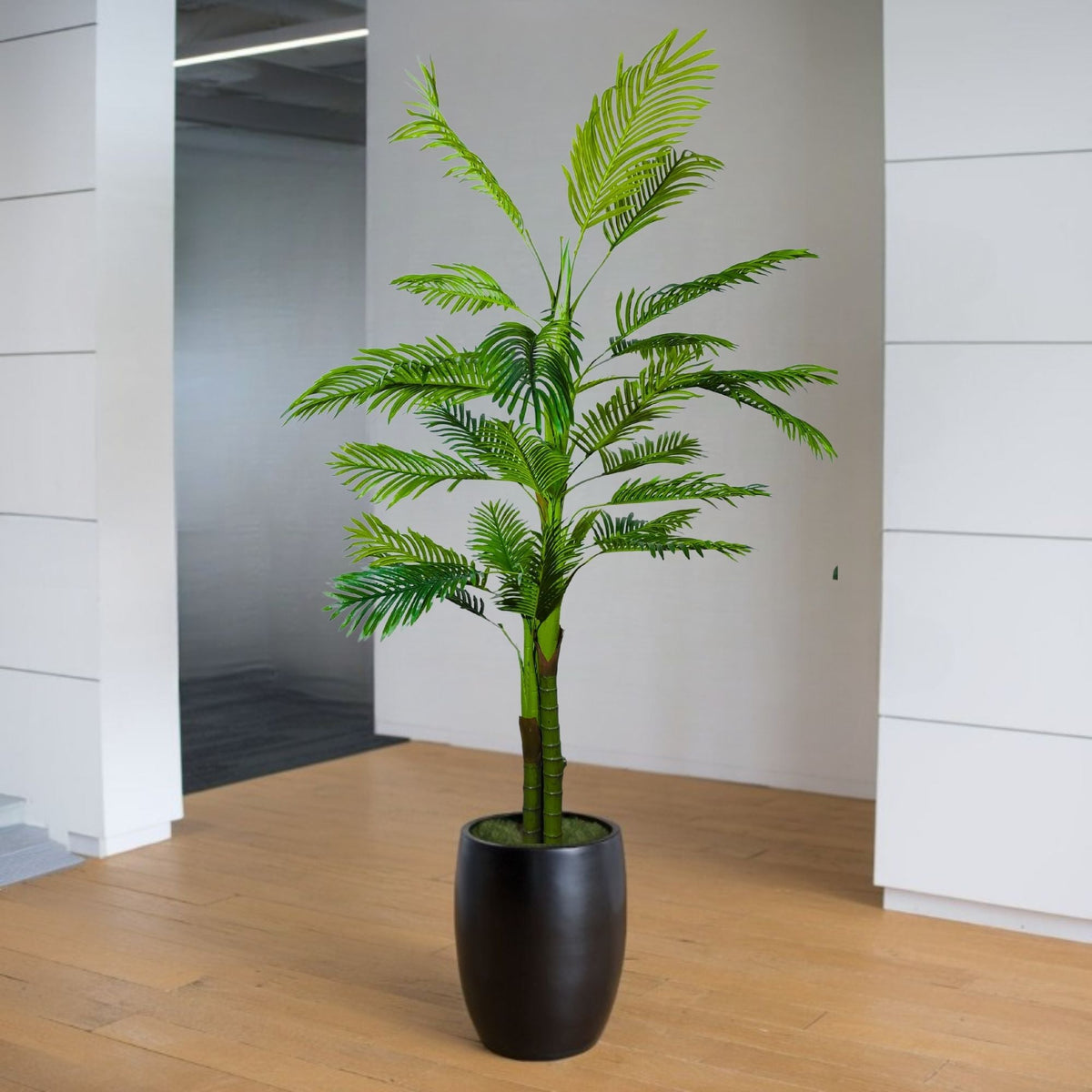 Artificial Palm Tree for Home Decor with Pot and 3 Stems