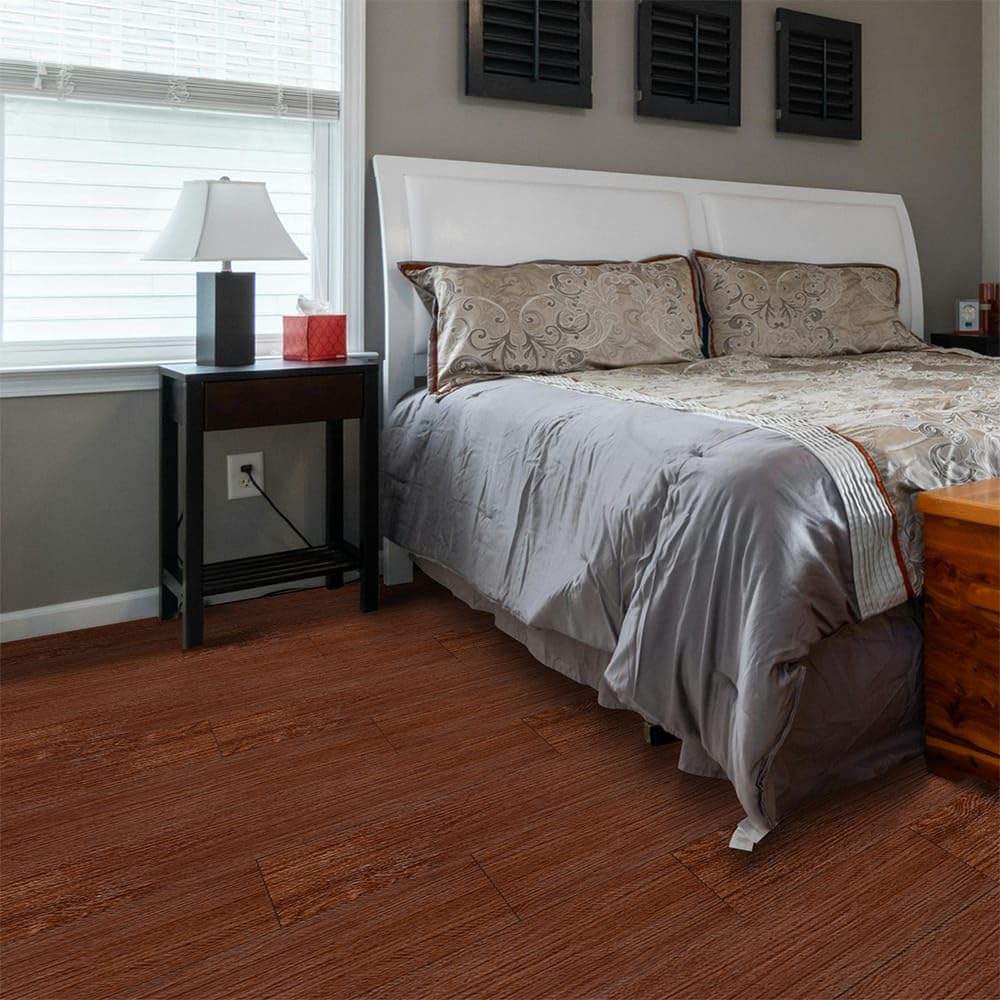 Peel and stick vinyl  floor planks - 91 X 15 cm (36pcs in a pack) covering 54sqft area- Dark Brown