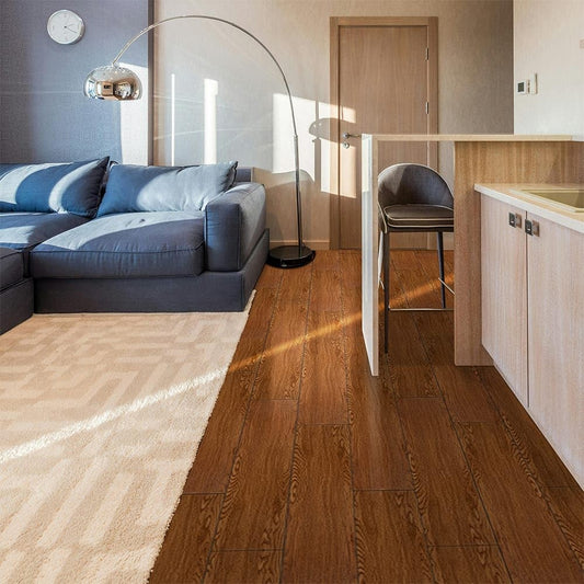Peel and stick vinyl floor planks - 91 X 15 cm (36pcs in a pack) covering 54sqft area- Light Brown