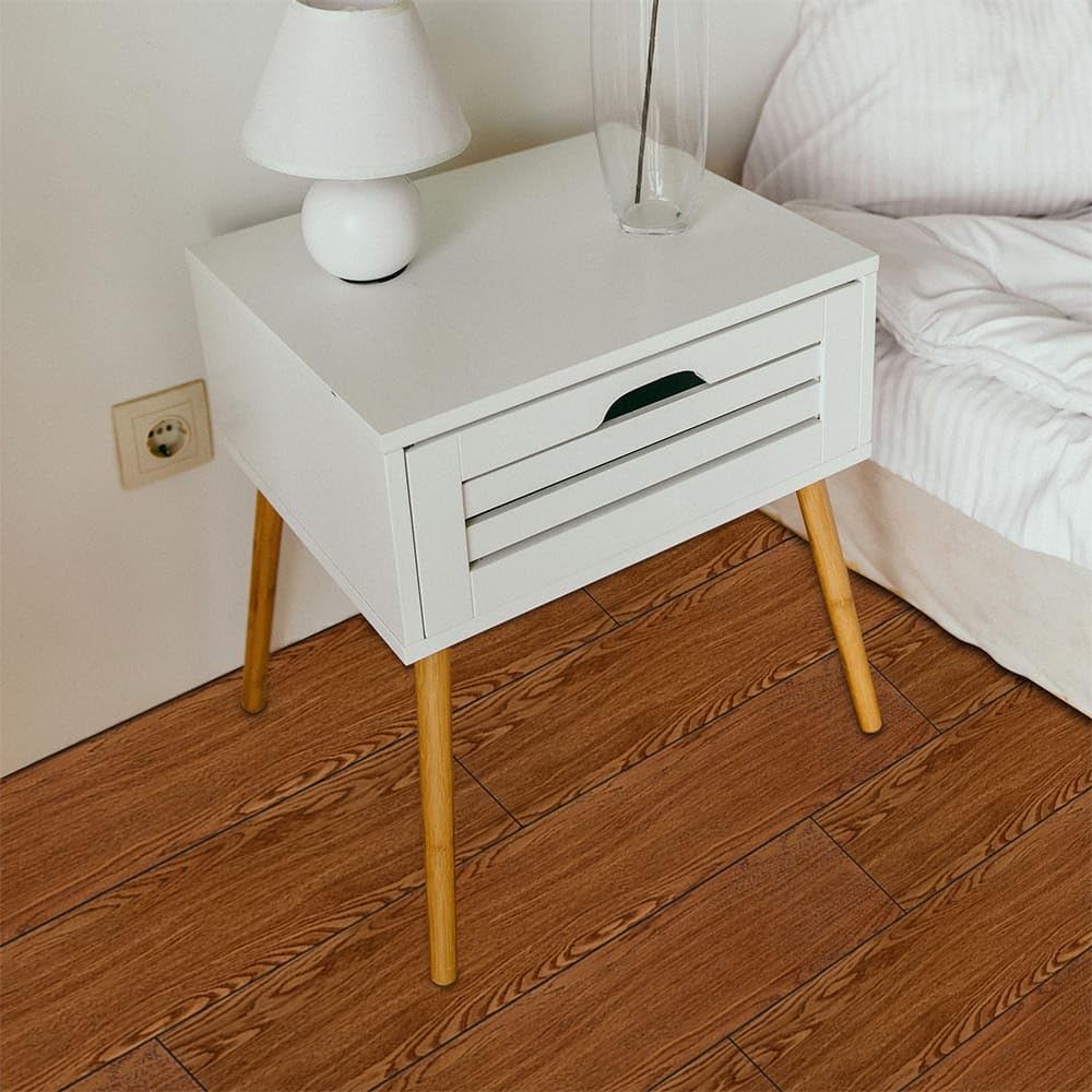 Peel and stick vinyl floor planks - 91 X 15 cm (36pcs in a pack) covering 54sqft area- Light Brown