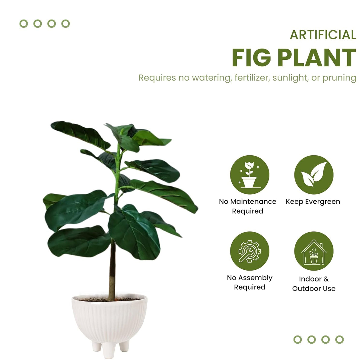 Artificial Fiddle Leaf Fig Plant for Home Decor
