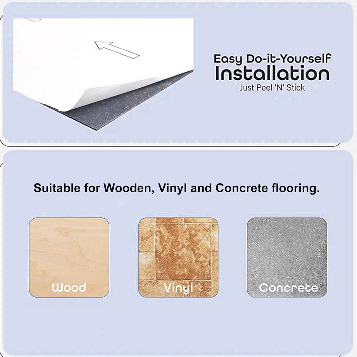 Peel and stick vinyl floor tiles 30 X 30cm (11pcs in a pack) covering 11sqft area- Pebble Design