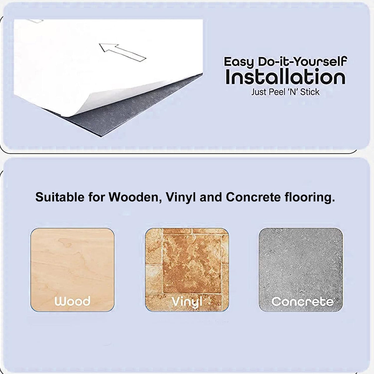 Peel and stick vinyl floor tiles 30 X 30cm (11pcs in a pack) covering 11sqft area- Brown