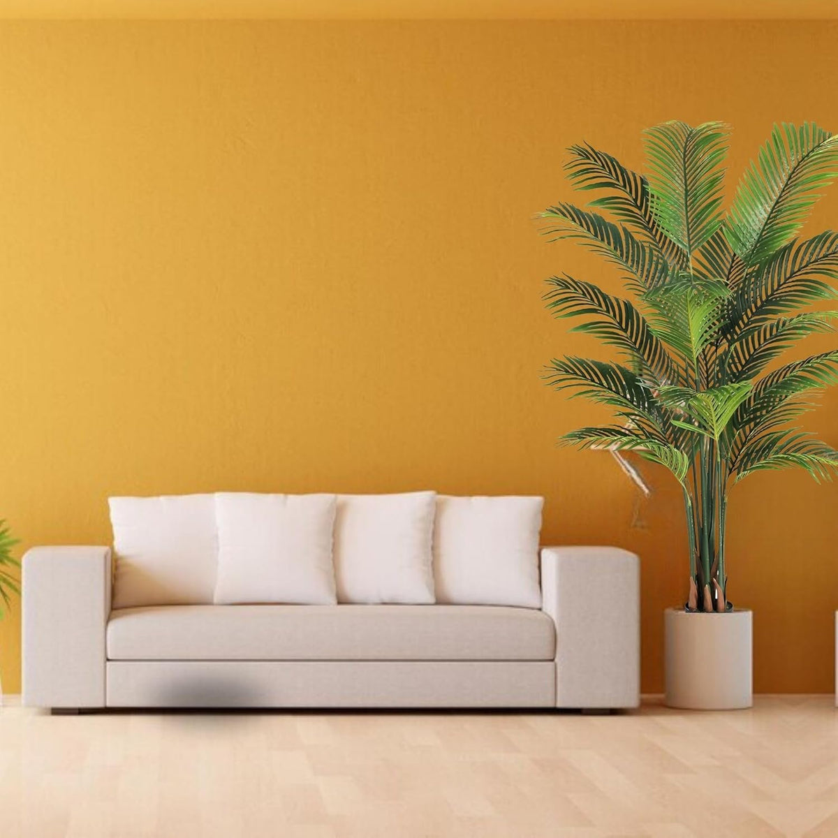 Artificial Palm Plant for Home Decor with Pot (Iron Rod Stems)