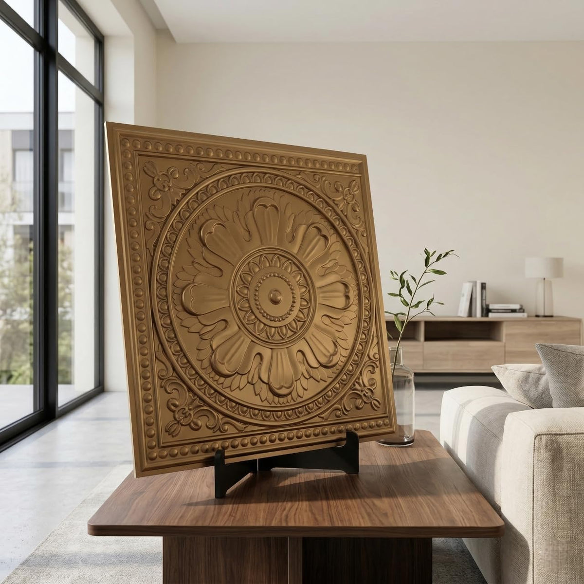 Modern PVC False Ceiling 60x60 cm - Orante Design | Champagne Gold