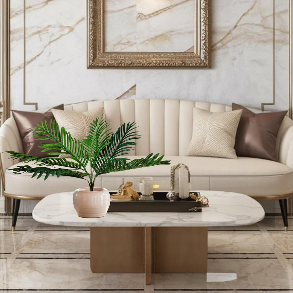 Artificial 1.75 Feet Palm Tree for Home Decor (Pack of 2)