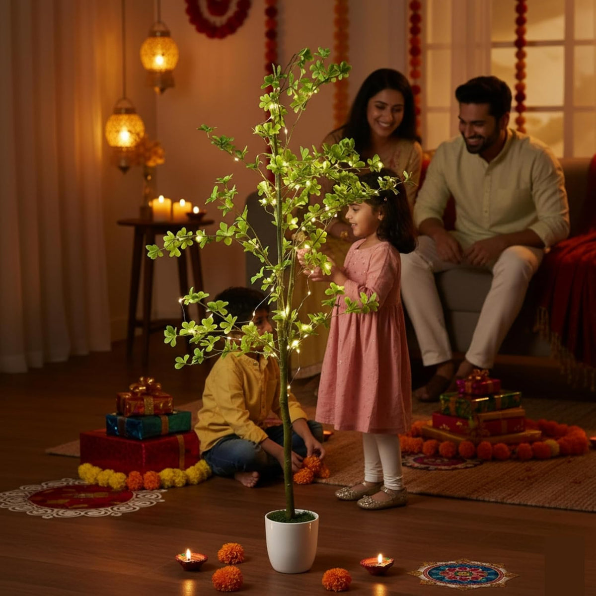 Artificial Enkianthus Tree with Pot for Home Decoration