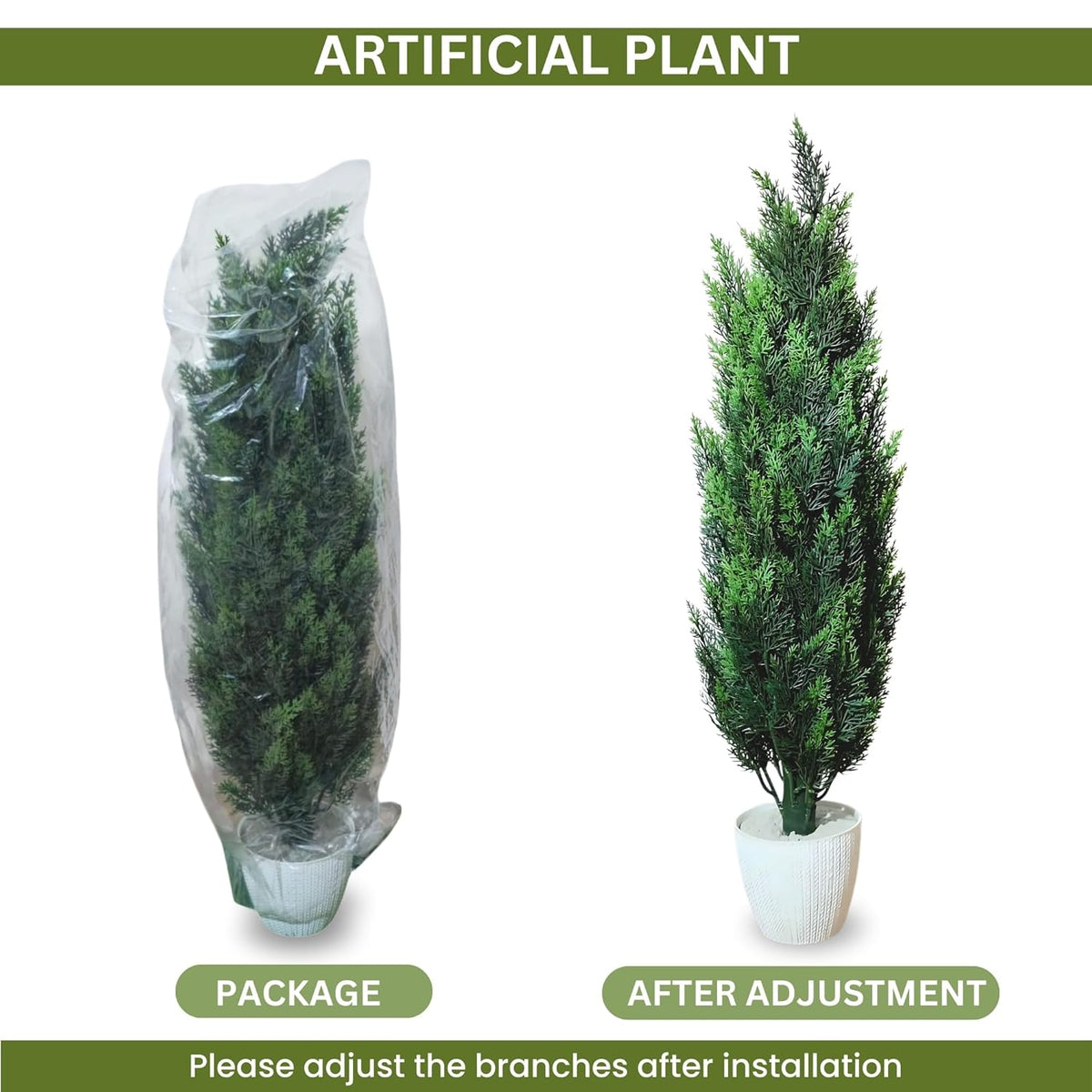 Artificial Plant Cedar Tree UV Resistant Cypress Plant With Pot