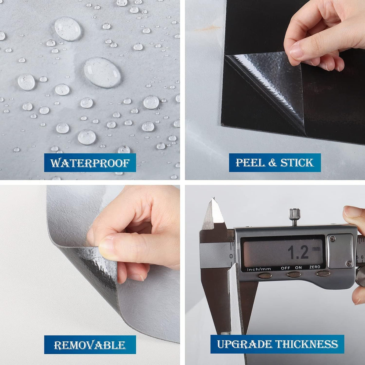 Peel and stick vinyl floor tiles 30 X 30cm (11pcs in a pack) covering 11sqft area- Black and White