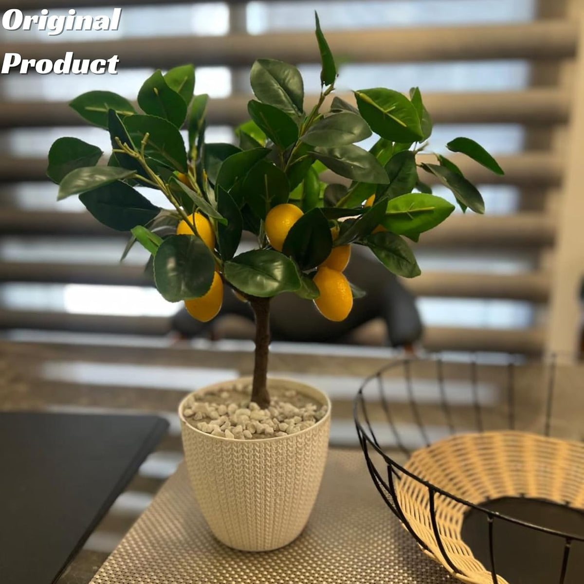 Artificial 1.5 Feet Lemon Plant with Pot for Home Office