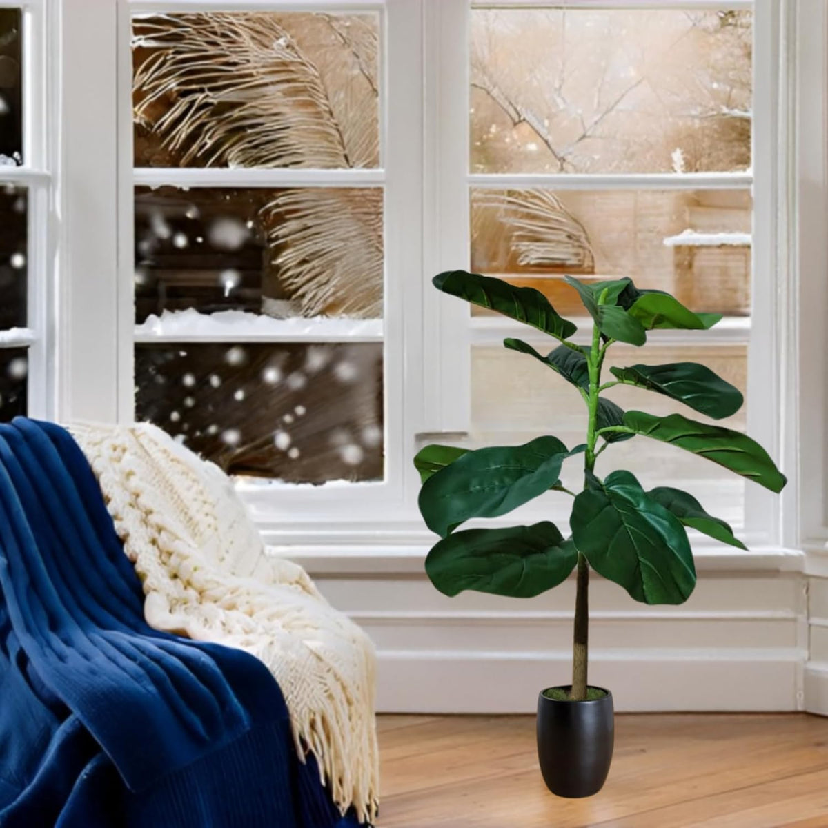 Artificial Fiddle Leaf Fig Plant for Home Decor