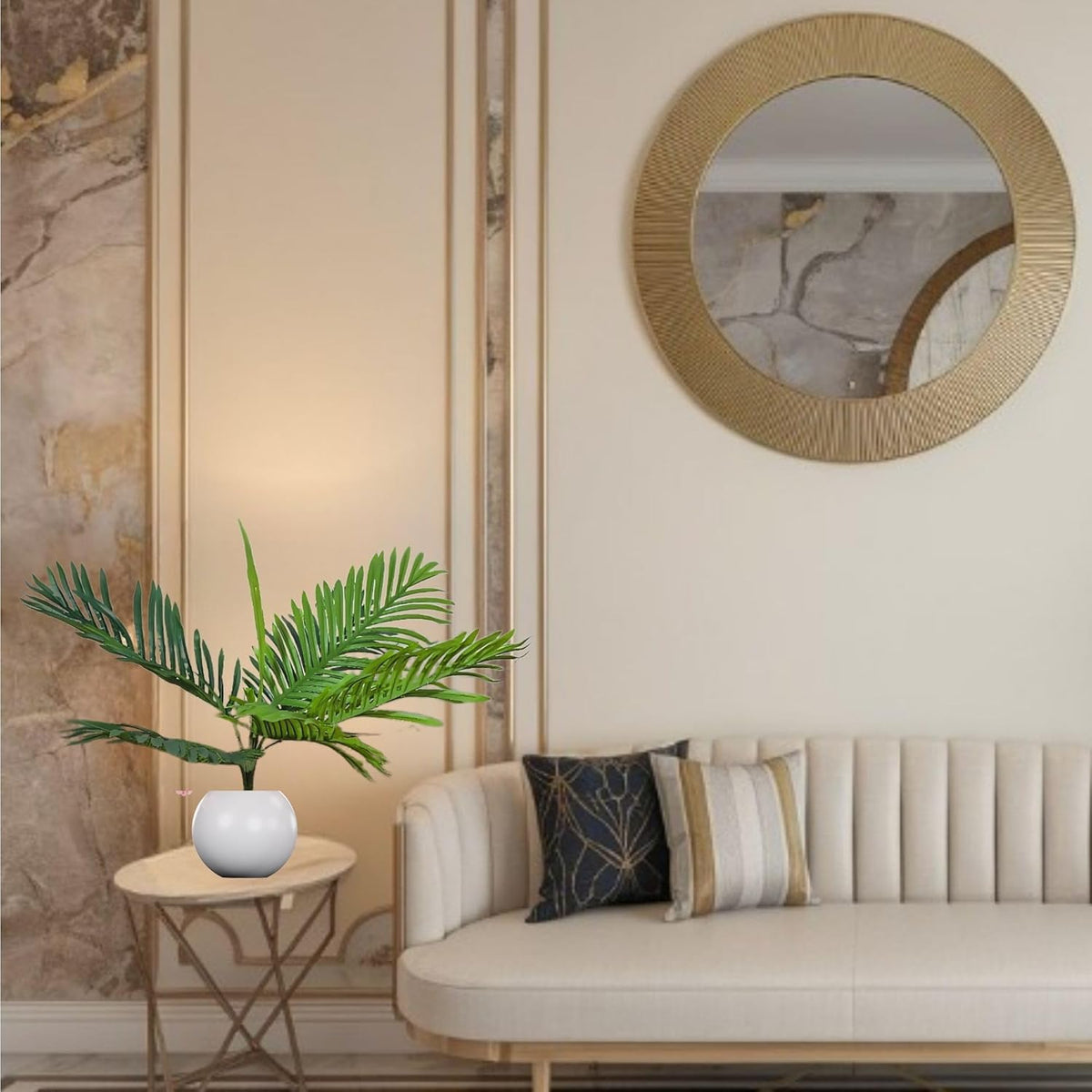 Artificial 1.75 Feet Palm Tree for Home Decor (Pack of 2)
