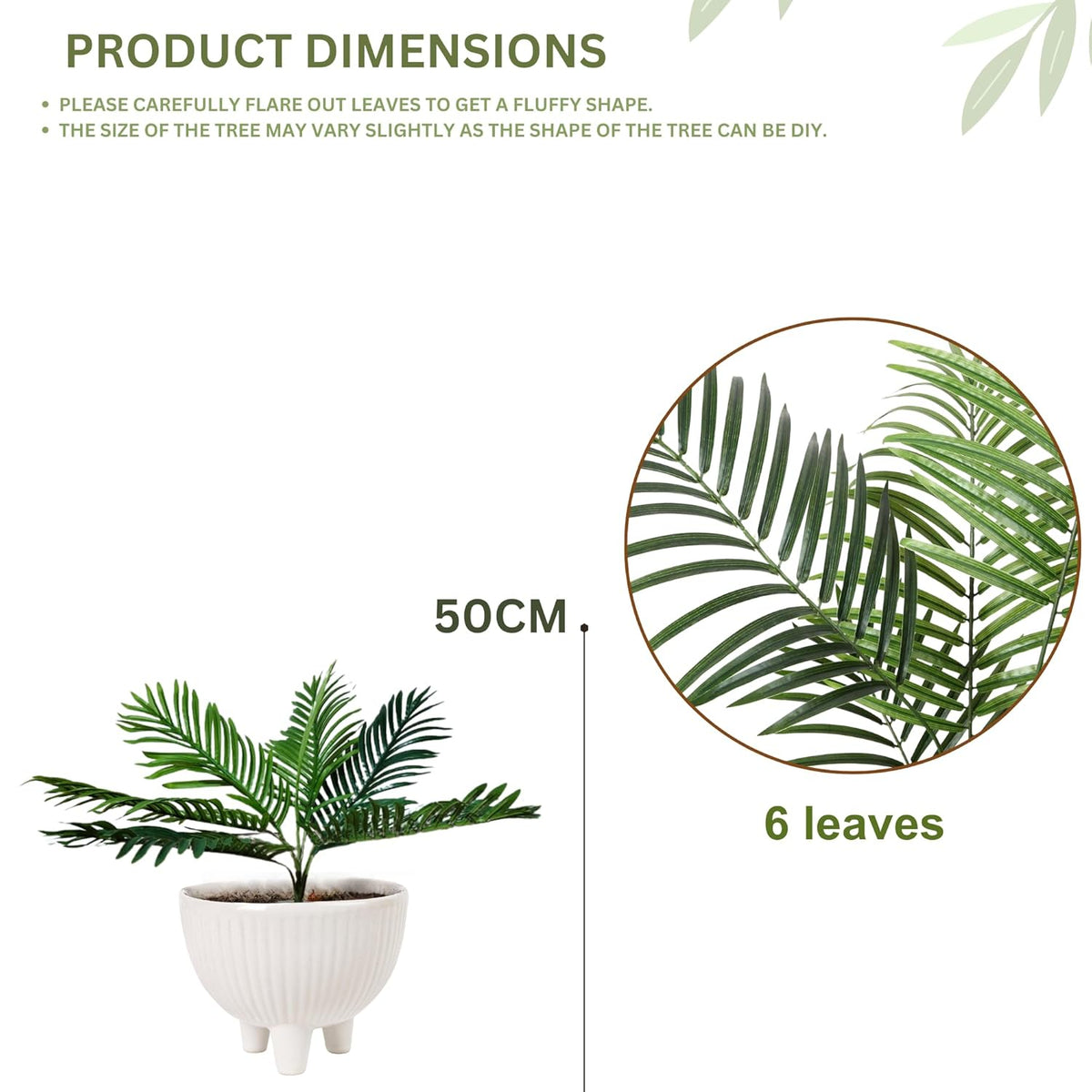 Artificial 1.75 Feet Palm Tree for Home Decor (Pack of 2)