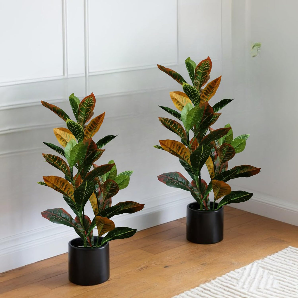 Artificial Croton Plant with Pot for Home Decor
