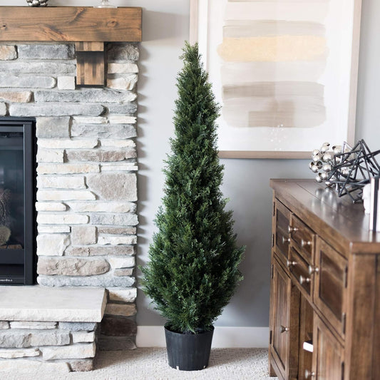 Artificial Plant Cedar Tree UV Resistant Cypress Plant With Pot
