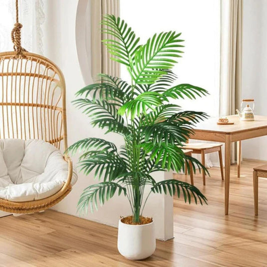 Artificial Palm Plant for Home Decor with Pot (Iron Rod Stems)