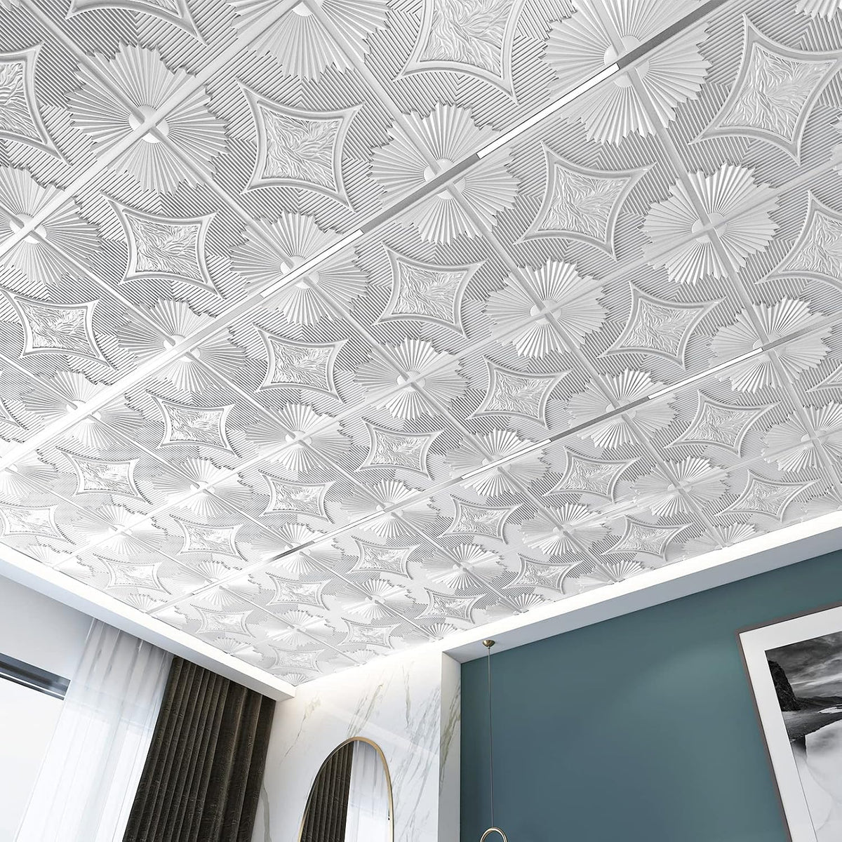 Modern PVC False Ceiling - 60x60 cm Victorian Design