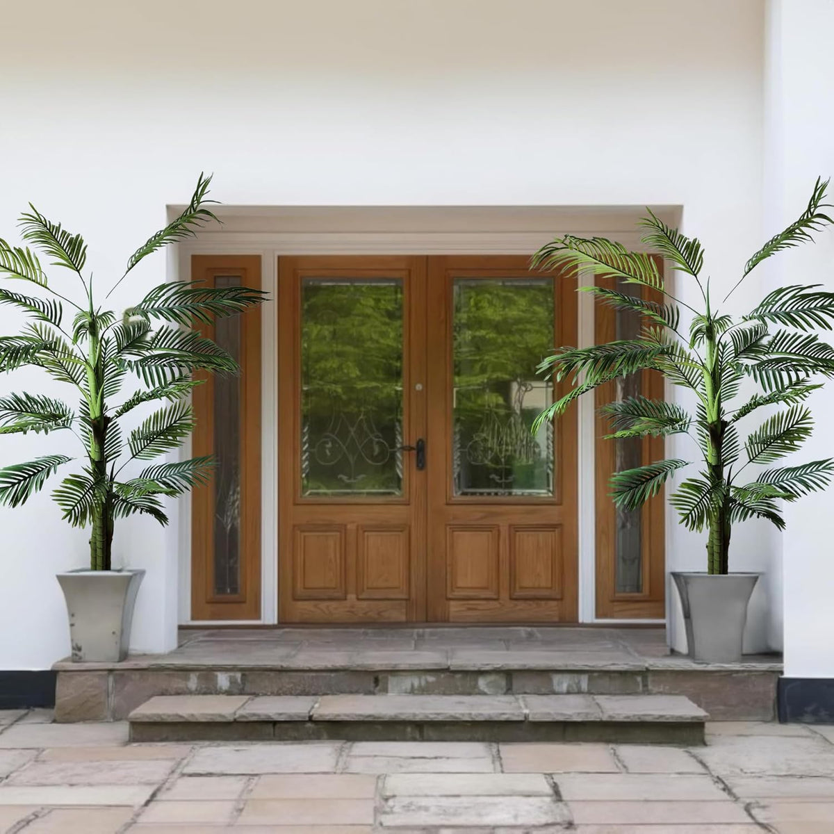 Artificial Palm Tree for Home Decor with Pot and 3 Stems