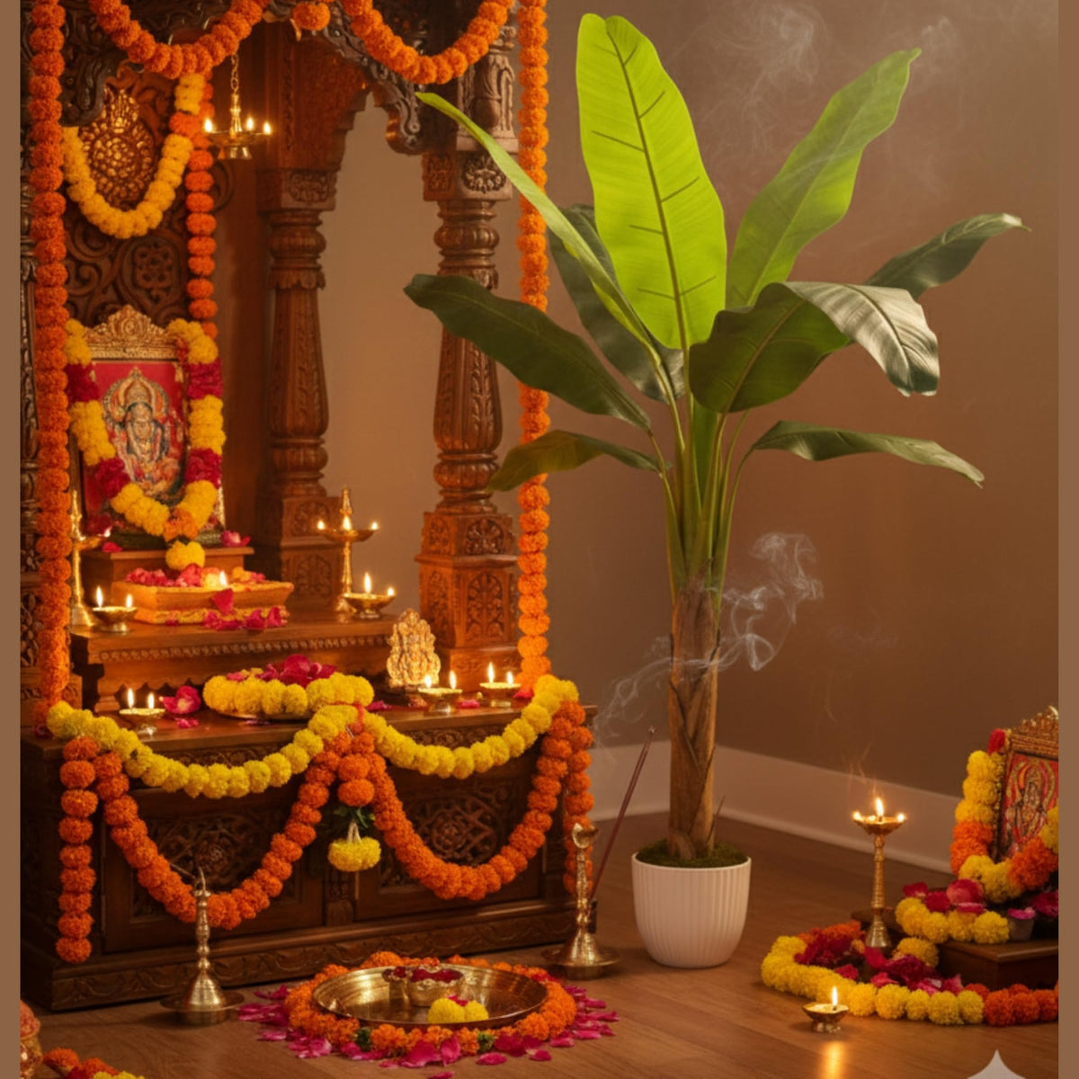 Artificial Banana Tree with Pot for Living Room, Balcony, and Office