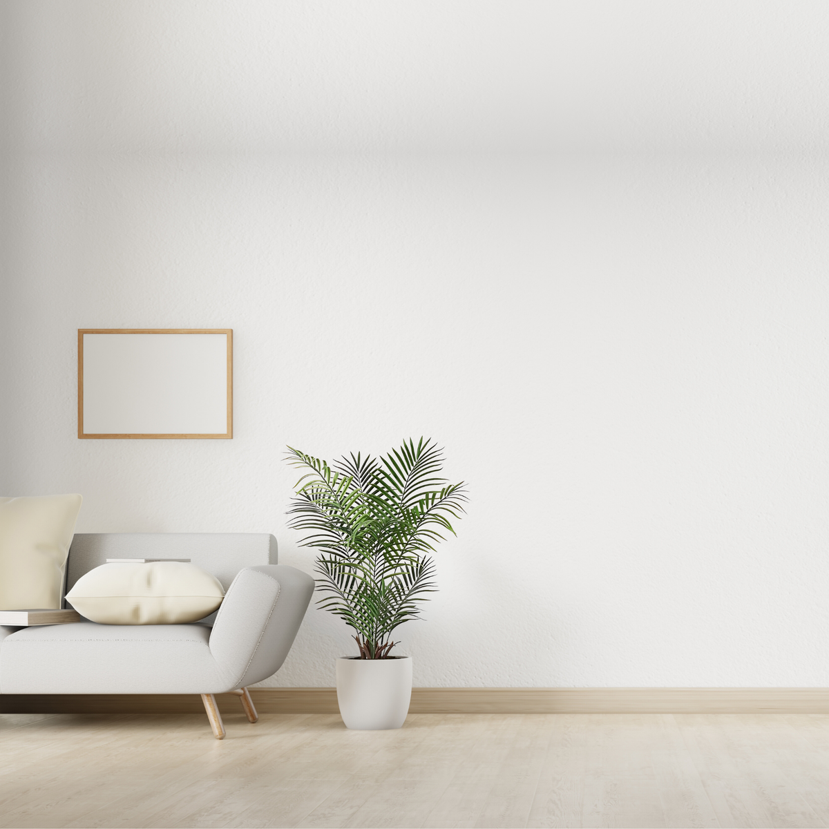 Artificial Palm Plant for Home Decor with Pot (Iron Rod Stems)