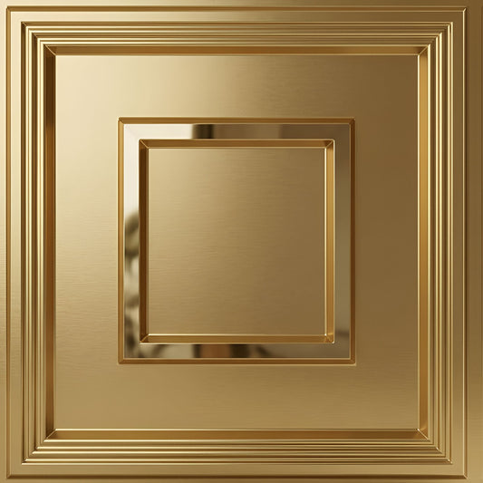 Modern PVC False Ceiling - 60x60 cm Square Design Champagne Gold