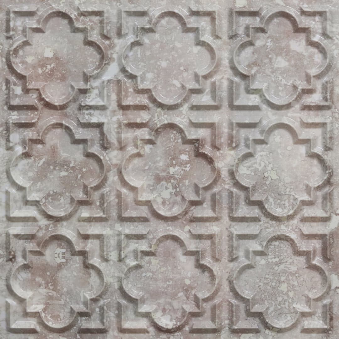 Modern PVC False Ceiling - 60x60 cm Quatrefoil Design