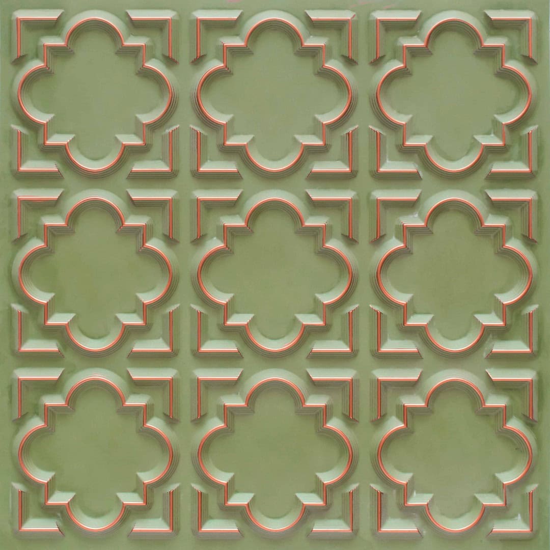 Modern PVC False Ceiling - 60x60 cm Quatrefoil Design