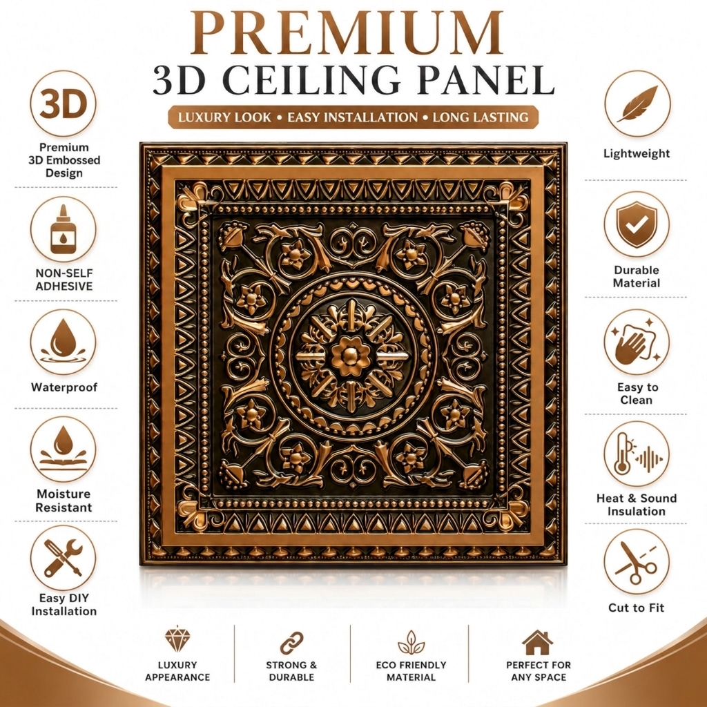Modern PVC False Ceiling - 60x60 cm Rajwada Design