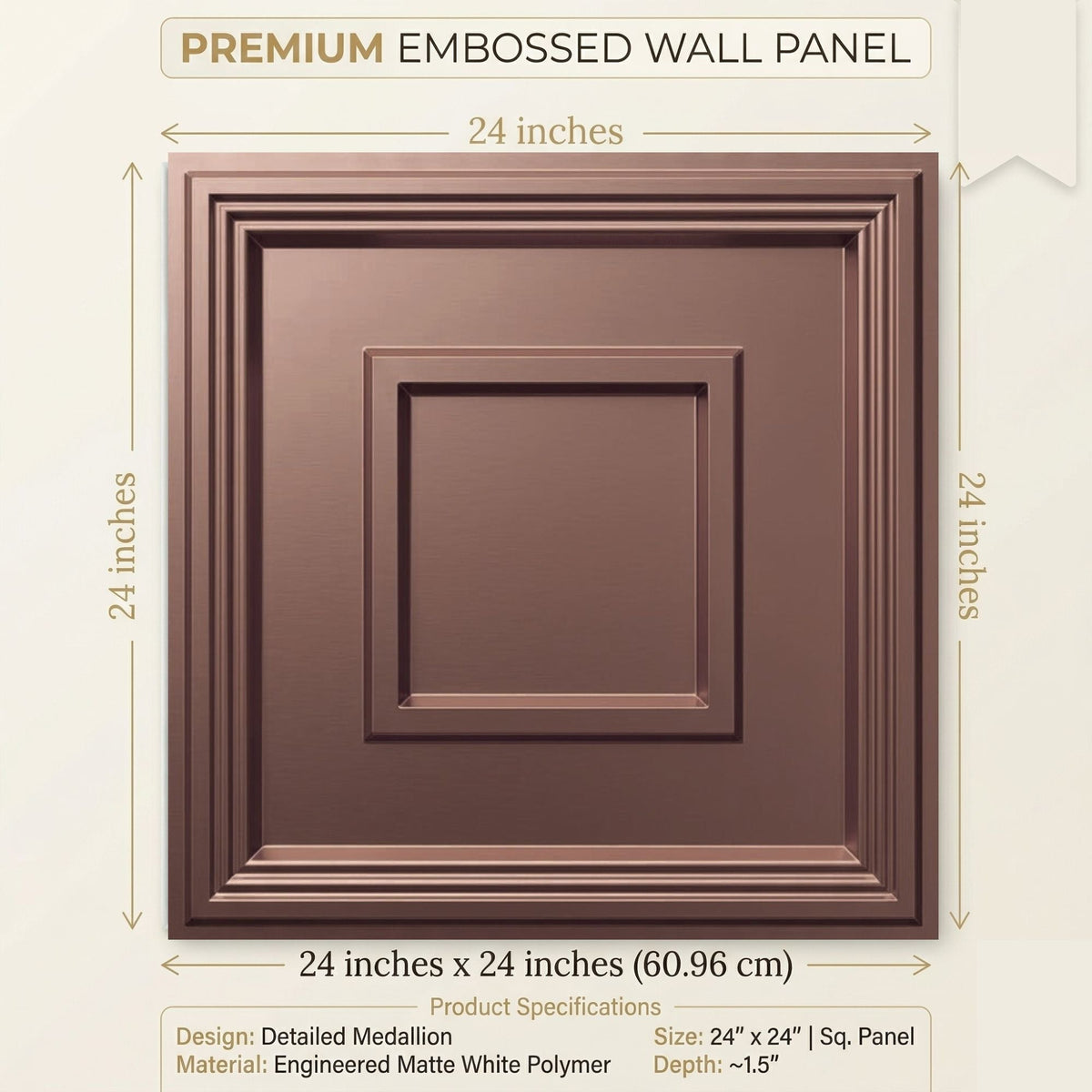 Modern PVC False Ceiling - 60x60 cm Square Design Red Copper