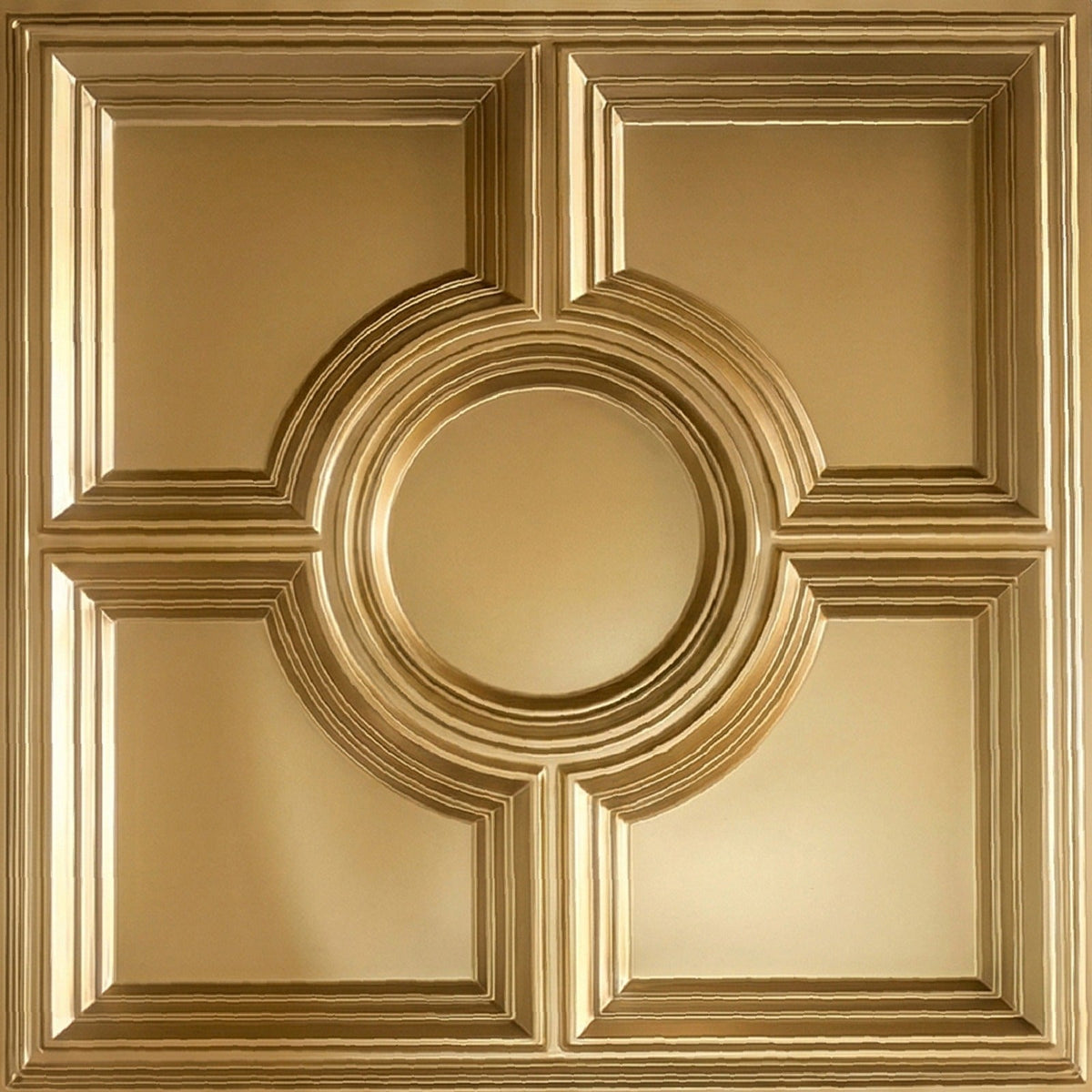 Modern PVC False Ceiling - 60x60 cm Medallion Design Champagne Gold