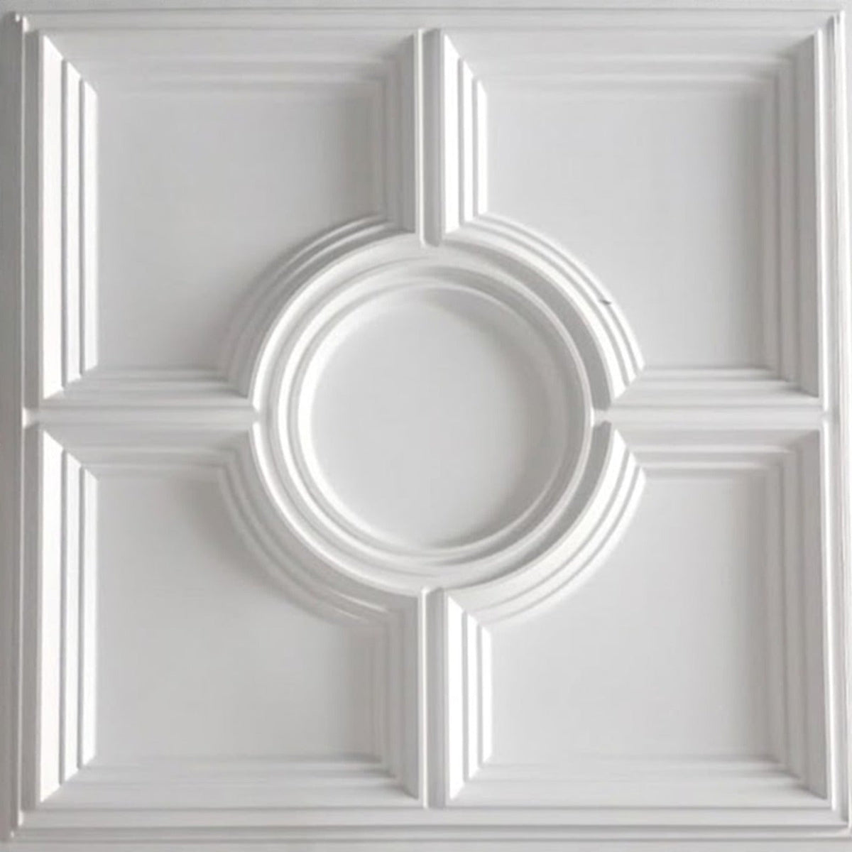 Modern PVC False Ceiling - 60x60 cm Medallion Design White