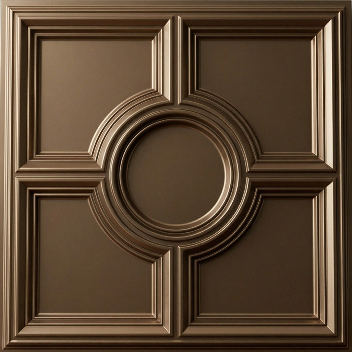 Modern PVC False Ceiling - 60x60 cm Medallion Design Metallic Coffee