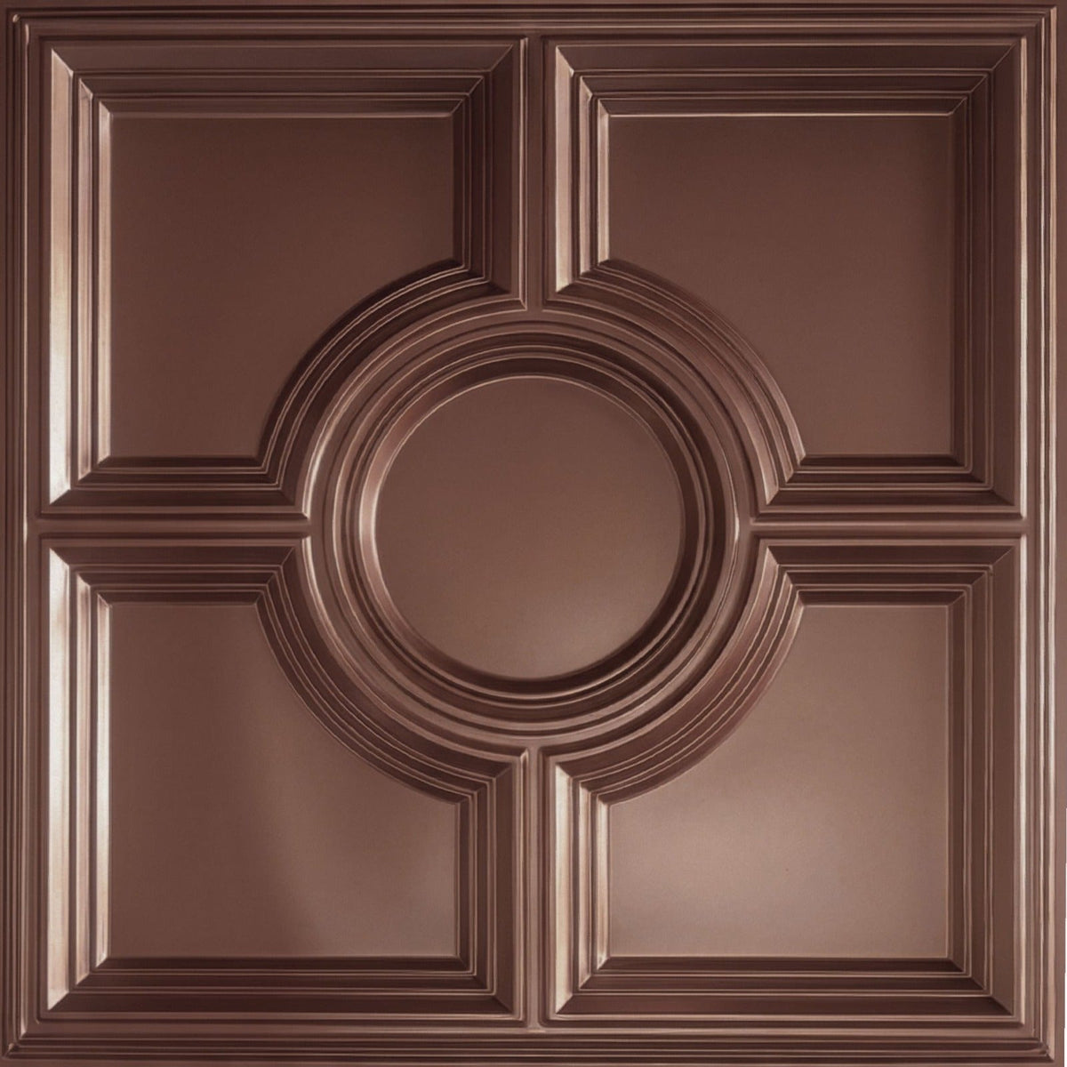 Modern PVC False Ceiling - 60x60 cm Medallion Design Red Copper