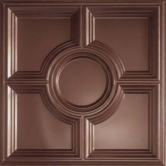 Modern PVC False Ceiling - 60x60 cm Medallion Design Red Copper
