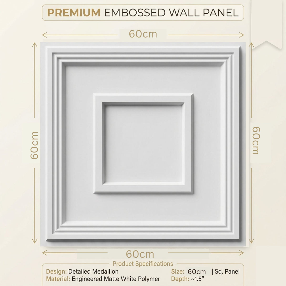 Modern PVC False Ceiling - 60x60 cm Square Design White