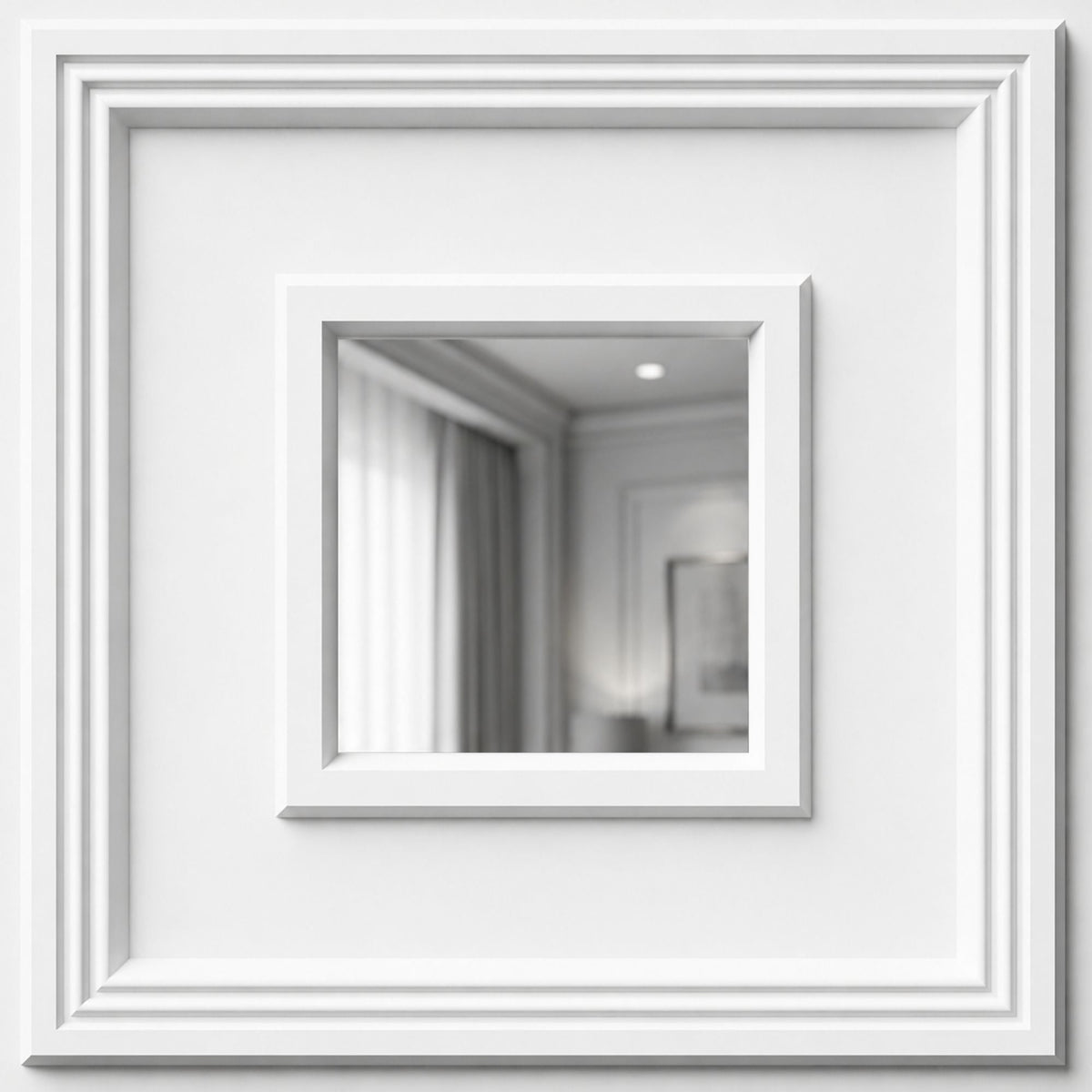 Modern PVC False Ceiling - 60x60 cm Square Design White With Silver Mirror