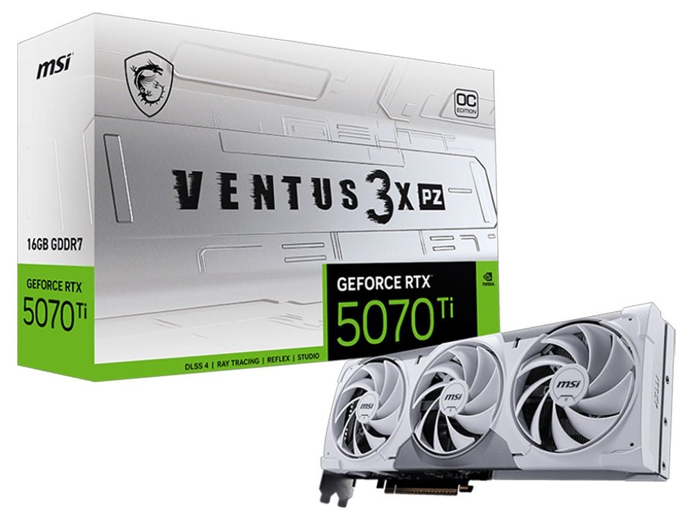 MSI GeForce RTX 5070 Ti 16G Ventus 3X PZ OC White Graphics Card